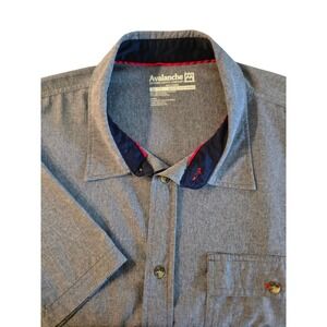 Avalanche Outdoor Supply Co Short Sleeve Button Up Shirt Mens 2XL Blue